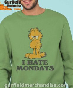 hate mondays garfield are just nature’s way of ruining my life men green sweatshirts