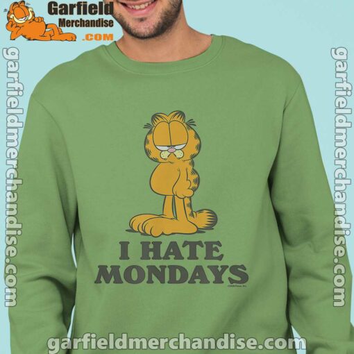 hate mondays garfield are just nature’s way of ruining my life men green sweatshirts