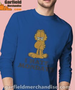 hate mondays garfield are just nature’s way of ruining my life men's blue long sleeve