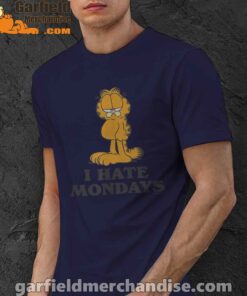 hate mondays garfield are just nature’s way of ruining my life navy men shirt