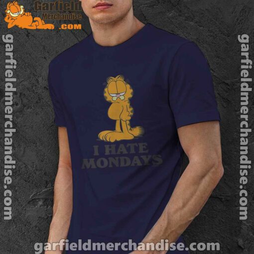 hate mondays garfield are just nature’s way of ruining my life navy men shirt