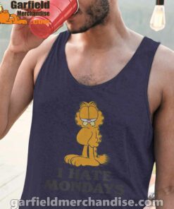 hate mondays garfield are just nature’s way of ruining my life navy tank tops with men