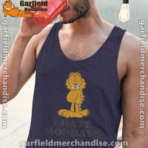 hate mondays garfield are just nature’s way of ruining my life navy tank tops with men