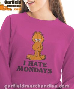 hate mondays garfield are just nature’s way of ruining my life pink women sweatshirt