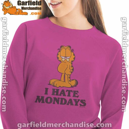 hate mondays garfield are just nature’s way of ruining my life pink women sweatshirt