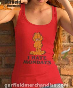 hate mondays garfield are just nature’s way of ruining my life women tank top red