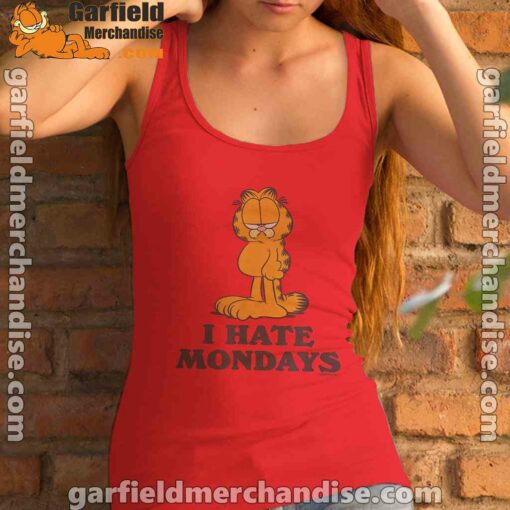 hate mondays garfield are just nature’s way of ruining my life women tank top red