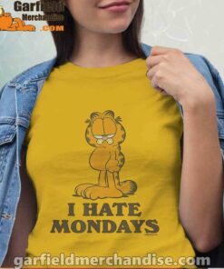 hate mondays garfield are just nature’s way of ruining my life women yellow shirt