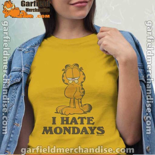 hate mondays garfield are just nature’s way of ruining my life women yellow shirt