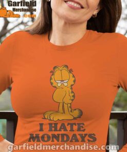 hate mondays garfield are just nature’s way of ruining my life women's long sleeve orange