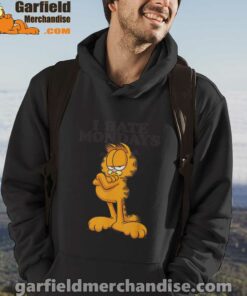 i hate mondays garfield black men hoodie