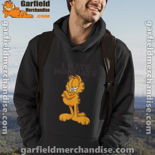 i hate mondays garfield black men hoodie