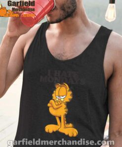 i hate mondays garfield black men tank tops