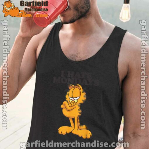 i hate mondays garfield black men tank tops