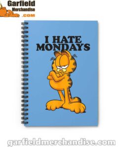 i hate mondays garfield blue notebook