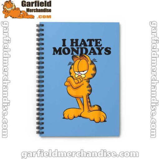 i hate mondays garfield blue notebook