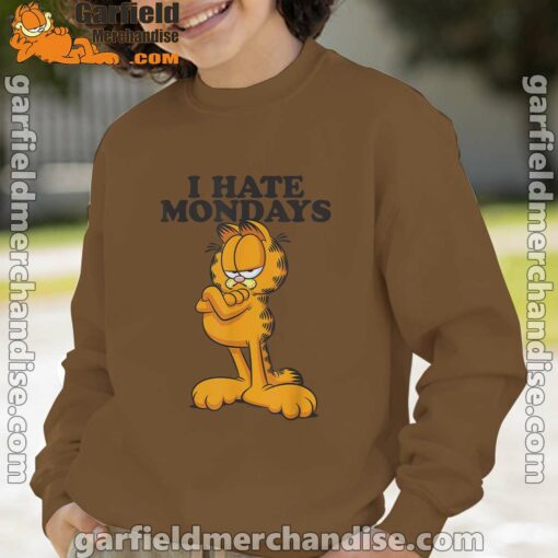 i hate mondays garfield brown sweatshirt for youth boy