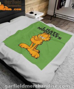 i hate mondays garfield green blanket