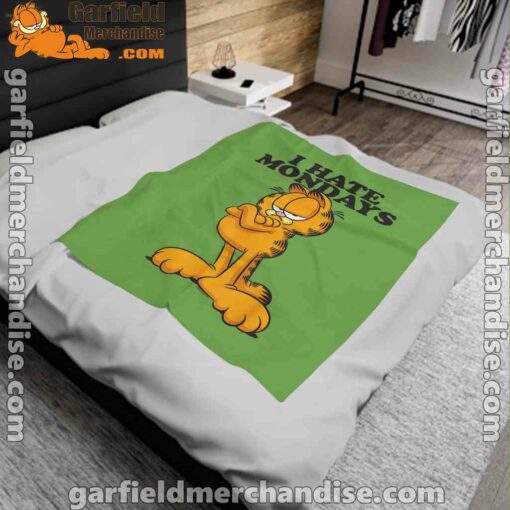 i hate mondays garfield green blanket