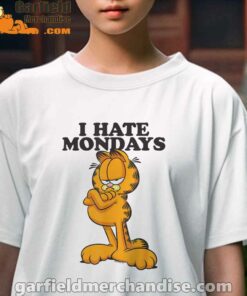 i hate mondays garfield kids girl white tee