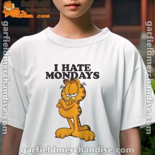 i hate mondays garfield kids girl white tee