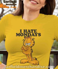 i hate mondays garfield long sleeve yellow women