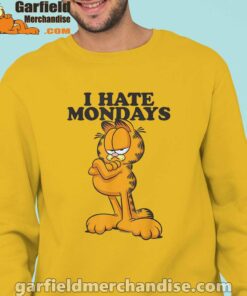 i hate mondays garfield man with yellow sweatshirs