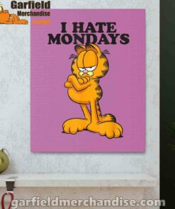 i hate mondays garfield pink canvas