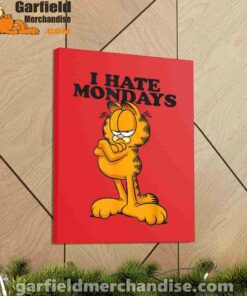 i hate mondays garfield red canvas