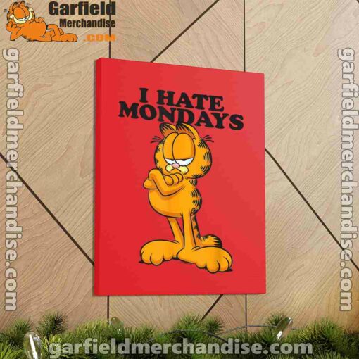 i hate mondays garfield red canvas