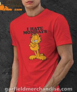 i hate mondays garfield red men shirt