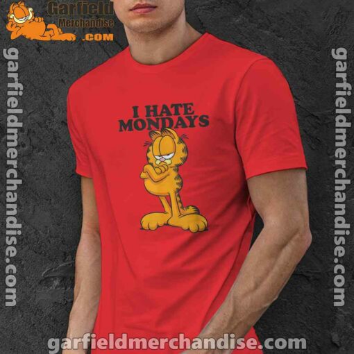 i hate mondays garfield red men shirt