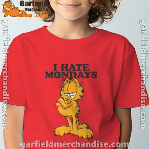 i hate mondays garfield red t shirt for youth boy