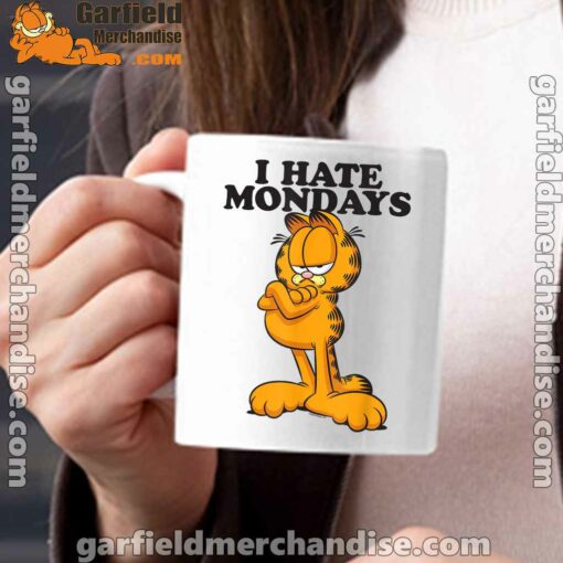 i hate mondays garfield white mug