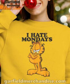 i hate mondays garfield yellow youth girl sweatshirt