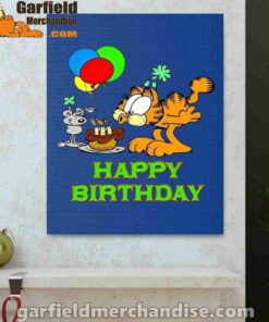 on your birthday garfield blue canvas