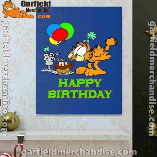 on your birthday garfield blue canvas