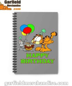 on your birthday garfield brown notebook