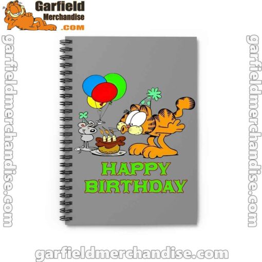 on your birthday garfield brown notebook