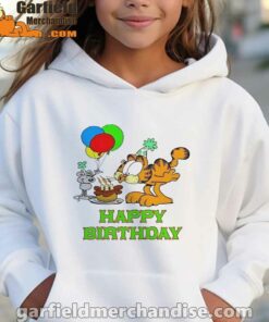 on your birthday garfield girl hoodie white