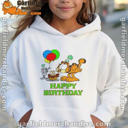 on your birthday garfield girl hoodie white