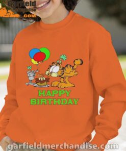 on your birthday garfield orange boy sweatshirts