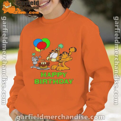 on your birthday garfield orange boy sweatshirts