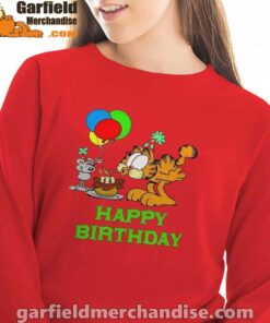 on your birthday garfield red sweatshirt women