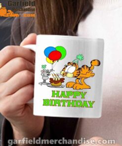 on your birthday garfield white mug