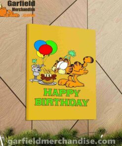 on your birthday garfield yellow canvas