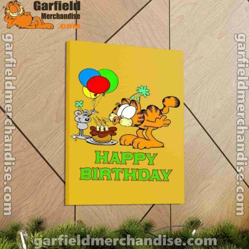 on your birthday garfield yellow canvas