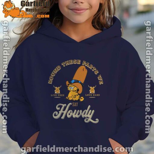 round these parts we love garfiel cowboy girl nany hoodie