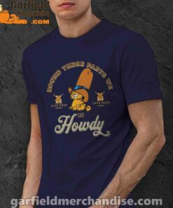 round these parts we love garfiel cowboy navy men shirt