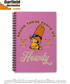 round these parts we love garfiel cowboy pink notebook